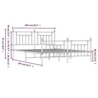 Bedframe met voetbord zonder matras metaal zwart 160x200 cm - thumbnail