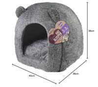 40 Winks kattenmand iglo teddy grijs - thumbnail