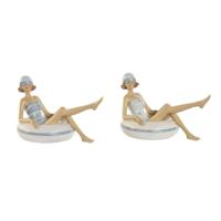 Decoratieve figuren Home ESPRIT Wit Hemelsblauw Mediterrane 17,5 x 10 x 10,5 cm (2 Stuks) - thumbnail
