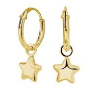 TFT Oorringen Ster Geelgoud Op Zilver Glanzend 1.5 mm x 12 mm - thumbnail