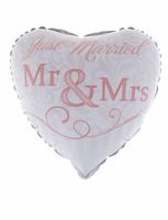 Folieballon Huwelijk Mr & Mrs 46cm - thumbnail