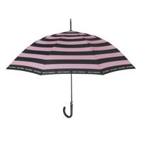 paraplu strepen dames 112 cm microfiber roze/zwart - thumbnail