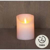 LED Rustiek stompkaars wit 7,5x10cm - thumbnail