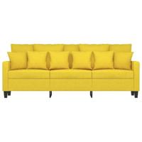 Driezitsbank 180 cm stof lichtgeel - thumbnail