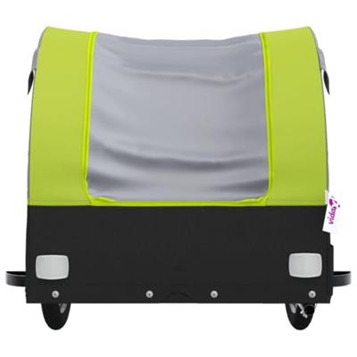 VidaXL Fietstrailer 30 kg ijzer zwart en groen - thumbnail