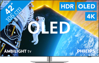 Philips Ambilight 42OLED809 4K OLED Smart TV - 42-inch scherm met P5 AI Perfect Picture Ultra HD, Google TV, Dolby Vision en Dolby Atmos Sound, werkt met Alexa en Google Assistant - Metalen randframe - thumbnail