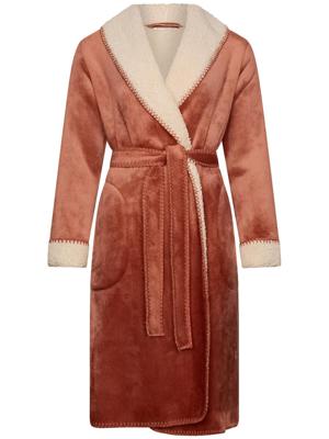 Pastunette dames Badjas Fleece - Morning Gown - Warme winter ochtendjas donkerblauw