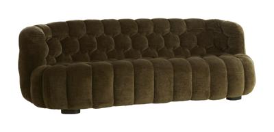 Light & Living Bank 'Amara' Velvet, kleur Olijfgroen