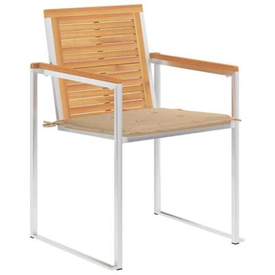 Tuinstoelen 6 st met kussens massief teakhout