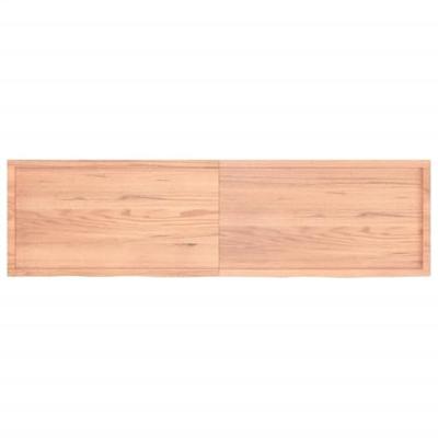 VidaXL Wastafelblad 220x60x(2-6) cm behandeld massief hout lichtbruin
