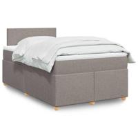Boxspring met matras stof taupe 120x190 cm - thumbnail