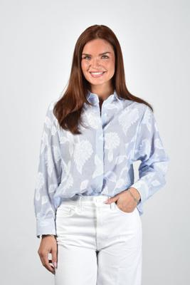 Academia blouse Margaux 76D25-620 light blue plain