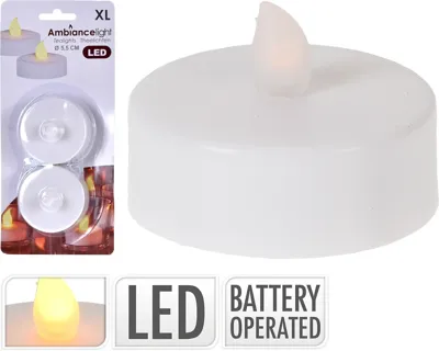 Led Theelicht set van 2 stuks