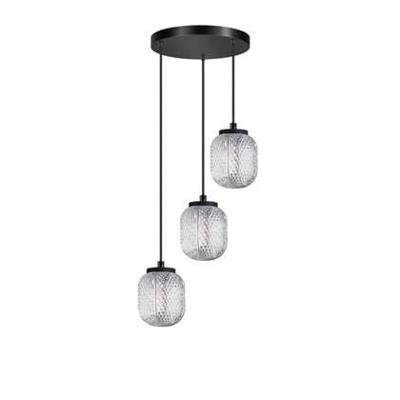 ETH Ronde hanglampKristel 3-lichts zwart - 05-HL4590-30