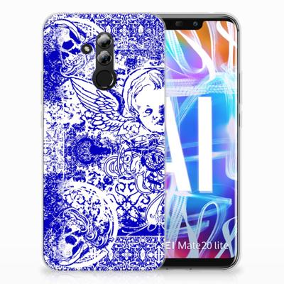 Silicone Back Case Huawei Mate 20 Lite Angel Skull Blauw