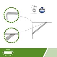 Muurbeugel AMIG 9-9806 Planken Grijs Staal (25 x 20 cm) - thumbnail