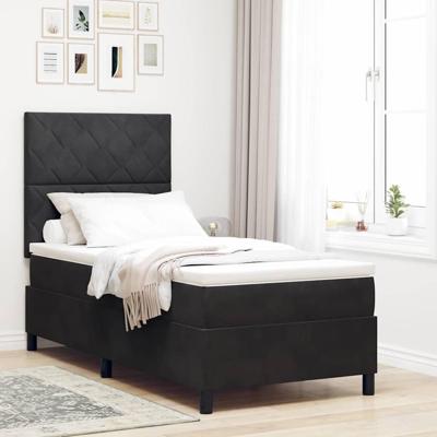 Boxspringbed met matras en LED fluweel zwart 100x200 cm