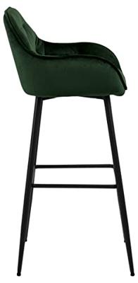 Bendt Barkruk 'Loren' Velvet, kleur Forest Green (zithoogte 79cm) - thumbnail
