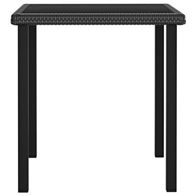 Tuintafel 70x70x73 cm poly rattan zwart - thumbnail