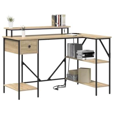 Bureau met lade Sonoma eiken 120 x 79 x 86.5 cm Bewerkt hout