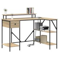 Bureau met lade Sonoma eiken 120 x 79 x 86.5 cm Bewerkt hout - thumbnail