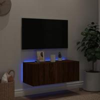 Tv-wandmeubel met LED-verlichting 80x35x31 cm bruineikenkleurig - thumbnail