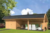 Tuindeco Bergen XL Kapschuur type 8 989x452 cm Lariks/Douglashout blank- Kapschuurdak- Onbehandeld lariks Douglas hout- Tuindeco - thumbnail