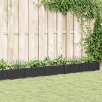Plantenbak met pinnen 362,5x42,5x28,5 cm polypropeen zwart - thumbnail