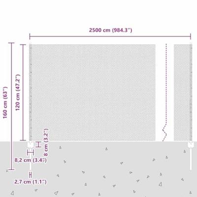 VidaXL Hek met paal groen 1,2 x 25 m staal