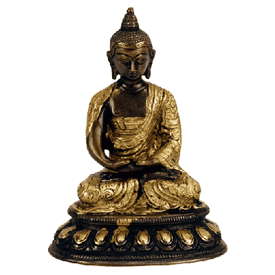 Japanse Boeddha Beeld Messing Amithaba - 15 cm