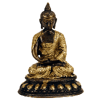 Japanse Boeddha Beeld Messing Amithaba - 15 cm - thumbnail