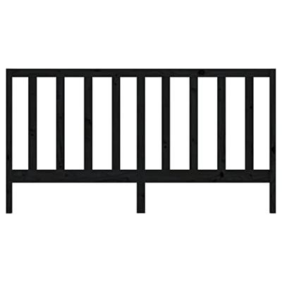 Hoofdbord 186x4x100 cm massief grenenhout zwart