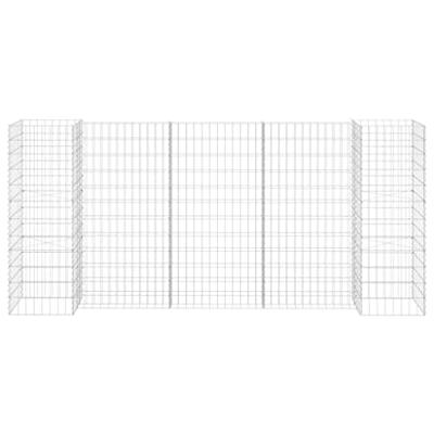 VidaXL Gabion plantenbak h-vormig 260x40x120 cm staaldraad