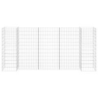 VidaXL Gabion plantenbak h-vormig 260x40x120 cm staaldraad - thumbnail