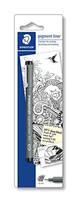 Staedtler pigment liner fineliner, ronde punt, schrijfbreedte 0,5 mm, op blister, zwart