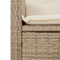 9-delige Tuinset met kussens poly rattan beige - thumbnail