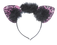 Diadeem Met Roze Luipaard Oren - thumbnail