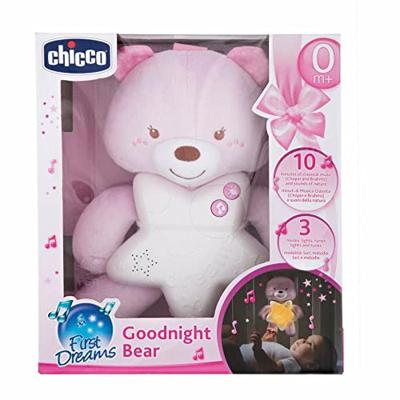 Chicco nachtlamp met geluid beer junior 27 cm polyester roze