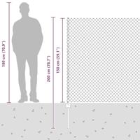 VidaXL Hek met paal grijs 1,5 x 10 m staal en pvc - thumbnail