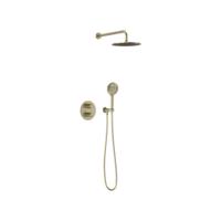 Thermostatische Inbouwdoucheset Wandarm MAY Inbouw Geborsteld Mat Goud Pvd - thumbnail