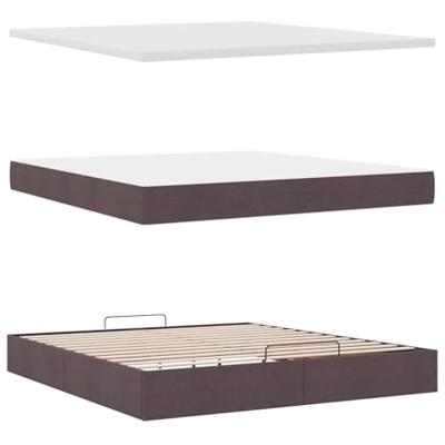 Ottoman bed met matras 160x200cm stof donkerbruin