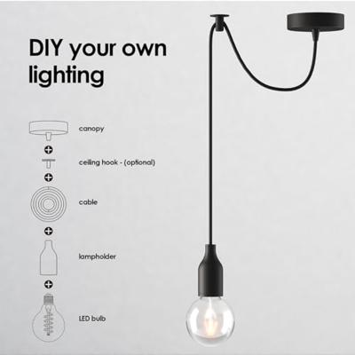 DIY lamphouders - Lamponderdelen - ø4.6 x 7 cm - E27 - Wit - Cilinder - Ontworpen voor Hanglampen, Wandlampen