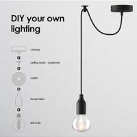 DIY lamphouders - Lamponderdelen - ø4.6 x 7 cm - E27 - Wit - Cilinder - Ontworpen voor Hanglampen, Wandlampen - thumbnail