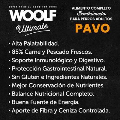 Volledig Hondenvoer voor Volwassenen, Halfvochtig, Kalkoen, 1 kg, Zachte Textuur, Beperkte Natuurlijke Ingrediënten, Hoog Vleesgehalte, Ideaal voor Senioren, Evenwichtige Formule
