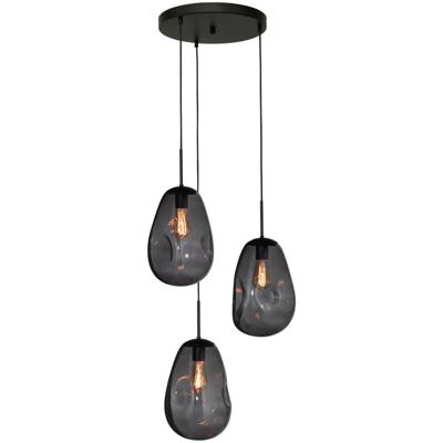Masterlight Pendel hanglampLava 3x smoke glas Ø 22,5cm - 2762-05-35-3-05-60