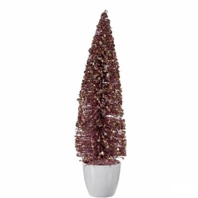 Decoratieve figuren Kerstboom Roze Plastic 10 x 38 x 10 cm (6 Stuks)