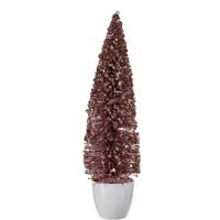 Decoratieve figuren Kerstboom Roze Plastic 10 x 38 x 10 cm (6 Stuks) - thumbnail