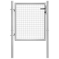 VidaXL Tuinpoort gegalvaniseerd staal 100x75 cm zilver - thumbnail
