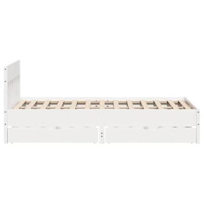 Bedframe zonder matras massief grenenhout wit 160x200 cm
