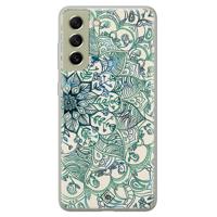 Samsung Galaxy S21 FE siliconen hoesje - Mandala blauw - thumbnail